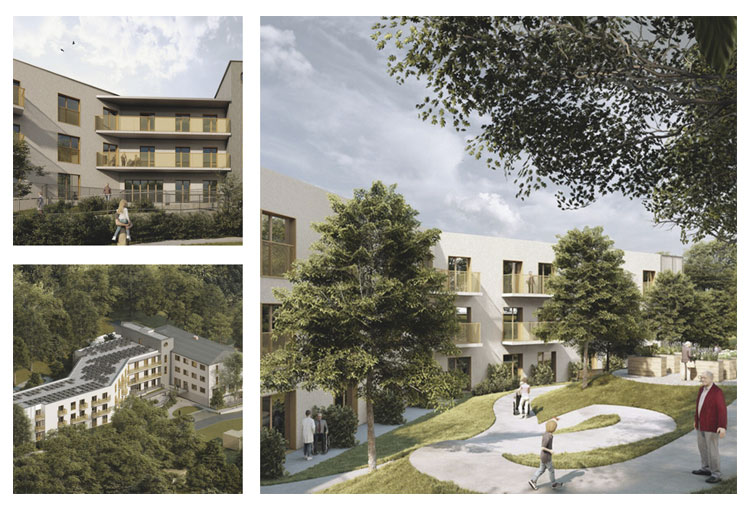 Future senior care home development in the Czech Republic, architectural rendering